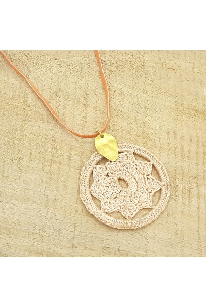 Romantic Thread And Leather Jewelry Pattern, Vintage Style Pendant
